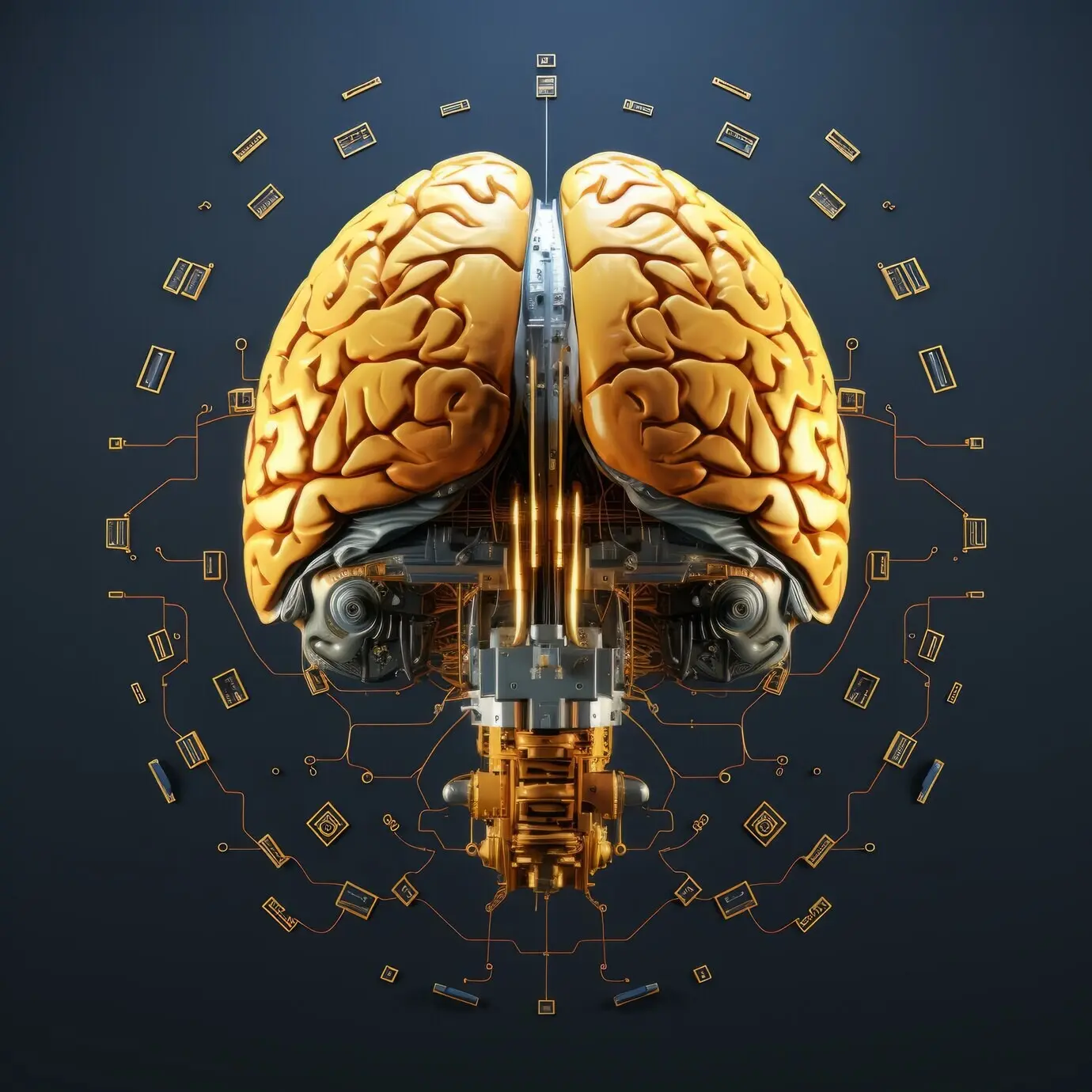 An image showing a brain with a circuit board.